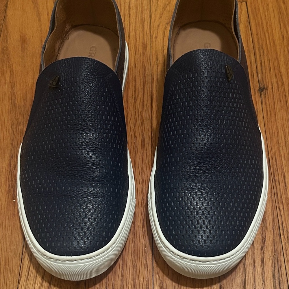 Green Coast-Navy Textured Slip-On Loafers, Size 42 (US 10), excellent condition